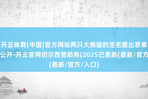 开云体育(中国)官方网站两只大熊猫的定名提出恶果也正经公开-开云官网切尔西赞助商(2025已更新(最新/官方/入口)