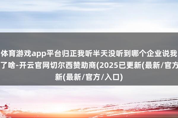 体育游戏app平台归正我听半天没听到哪个企业说我AI皆干了啥-开云官网切尔西赞助商(2025已更新(最新/官方/入口)
