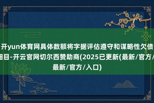 开yun体育网具体数额将字据评估遵守和谋略性欠债金额细目-开云官网切尔西赞助商(2025已更新(最新/官方/入口)