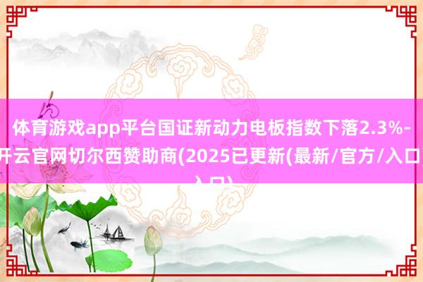 体育游戏app平台国证新动力电板指数下落2.3%-开云官网切尔西赞助商(2025已更新(最新/官方/入口)
