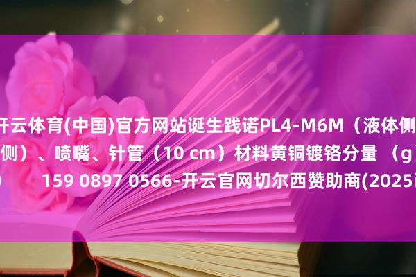 开云体育(中国)官方网站诞生践诺PL4-M6M（液体侧）、PL6-M6M（空气侧）、喷嘴、针管（10 cm）材料黄铜镀铬分量 （g）130        159 0897 0566-开云官网切尔西赞助商(2025已更新(最新/官方/入口)